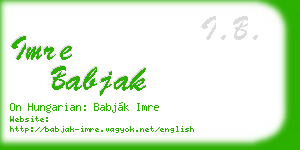 imre babjak business card