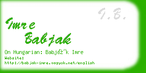 imre babjak business card